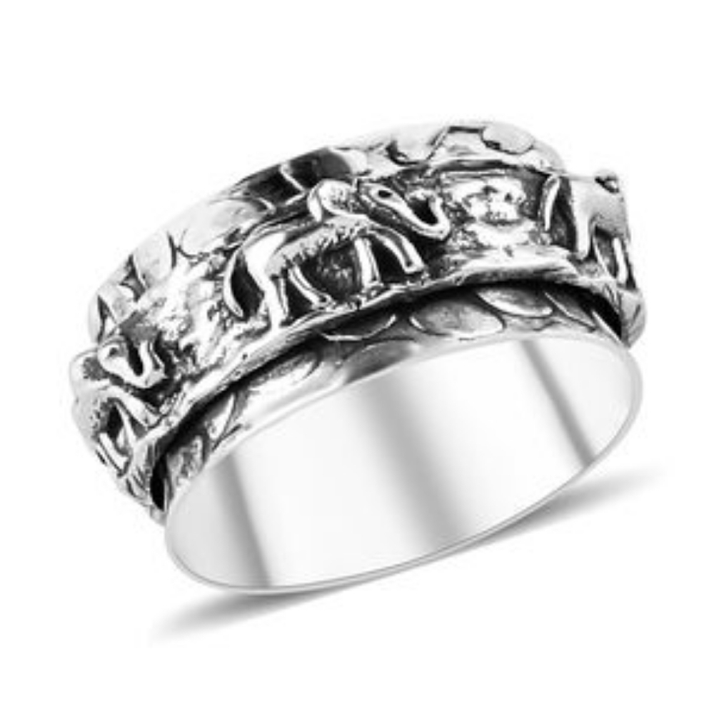 HANDCRAFTED STERLING SILVER SPINNER RING - Picture 2 of 3